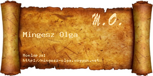 Mingesz Olga névjegykártya